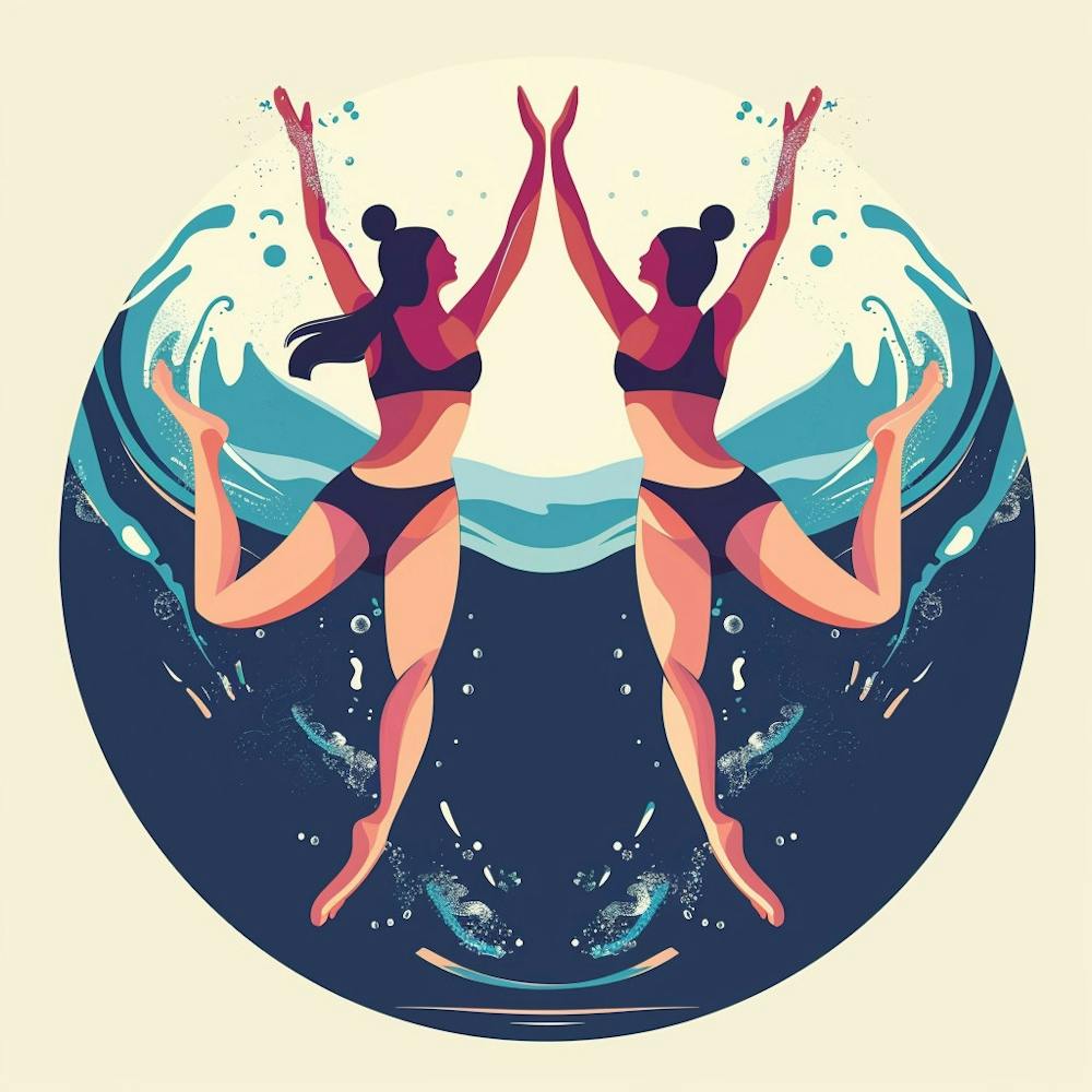 Two Women Jumping In The Water