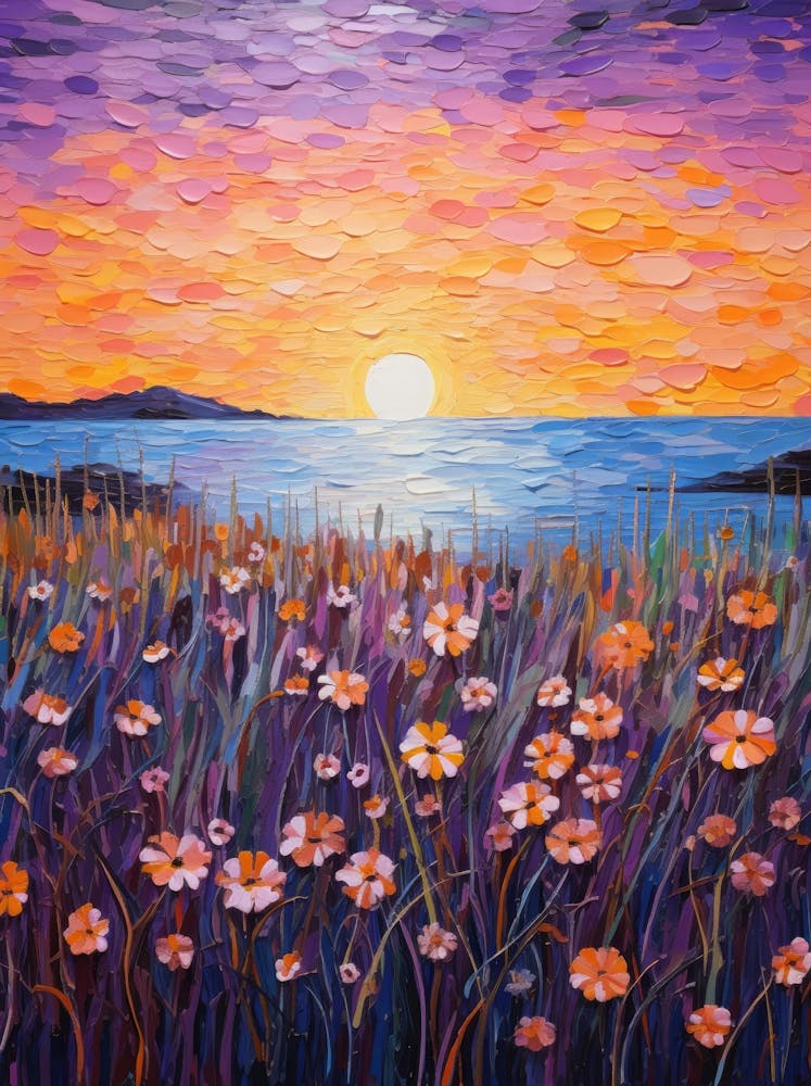 Sunset Over Flowers 1