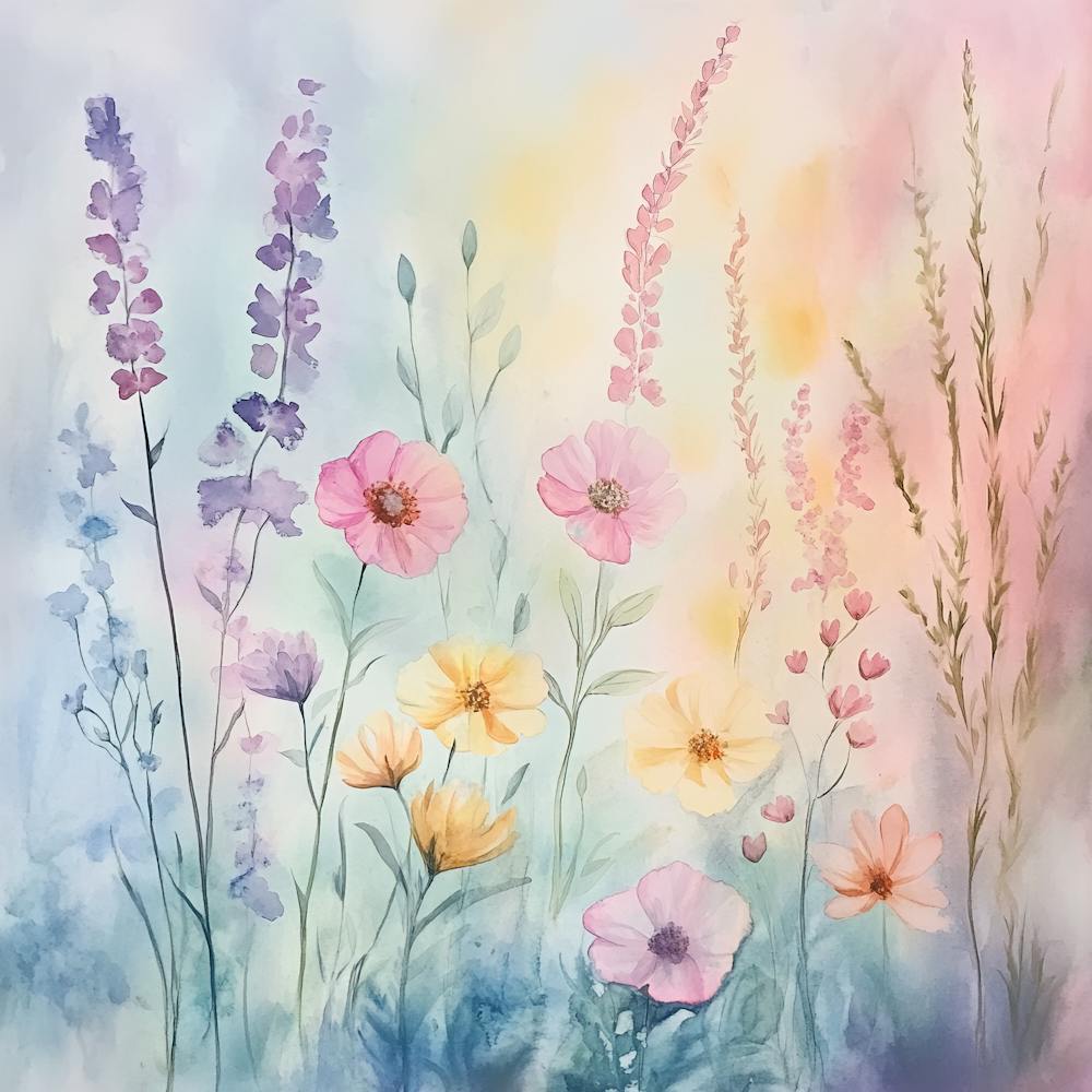 Whimsical Pastel Wildflowers 8