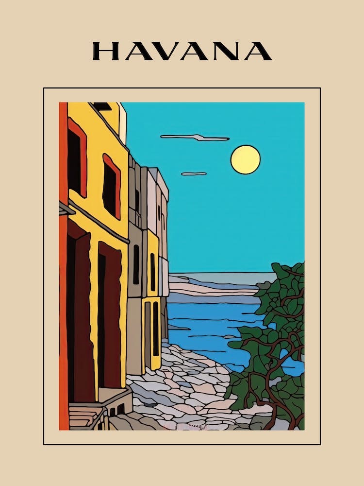 Minimal Design Style Of Havana, Cuba 1 Poster