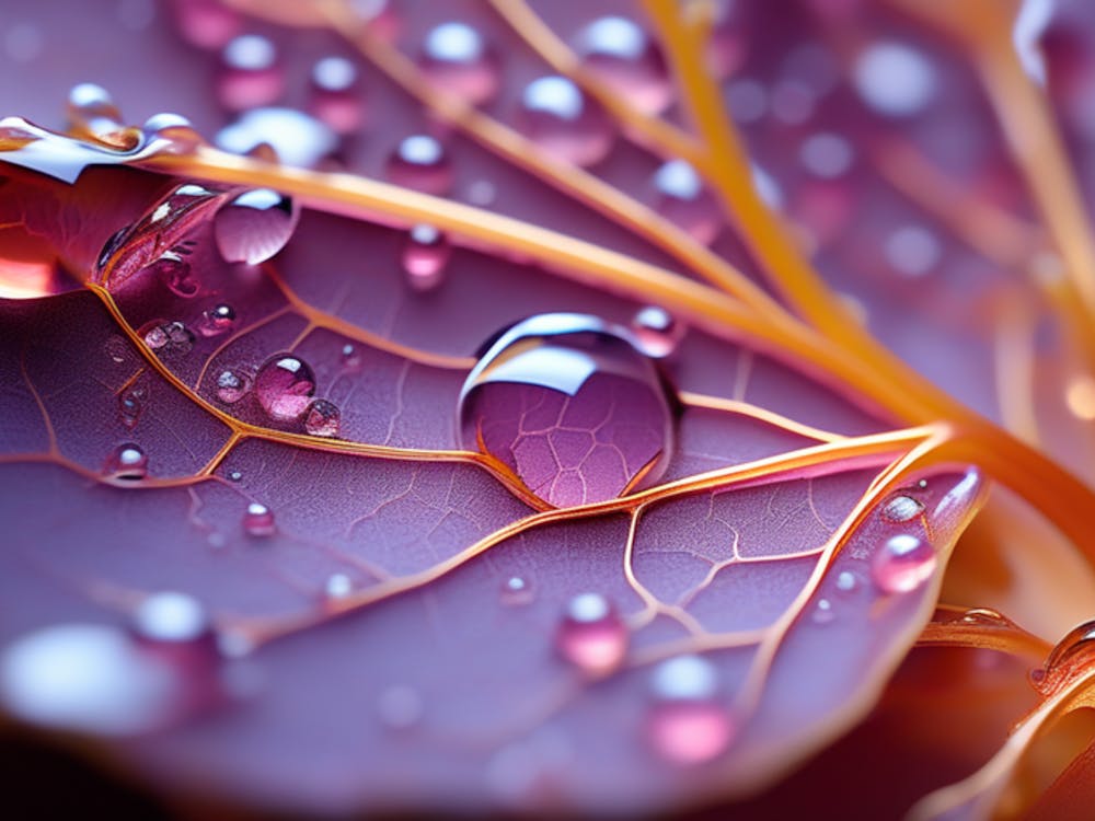 Water Droplets On A Leaf