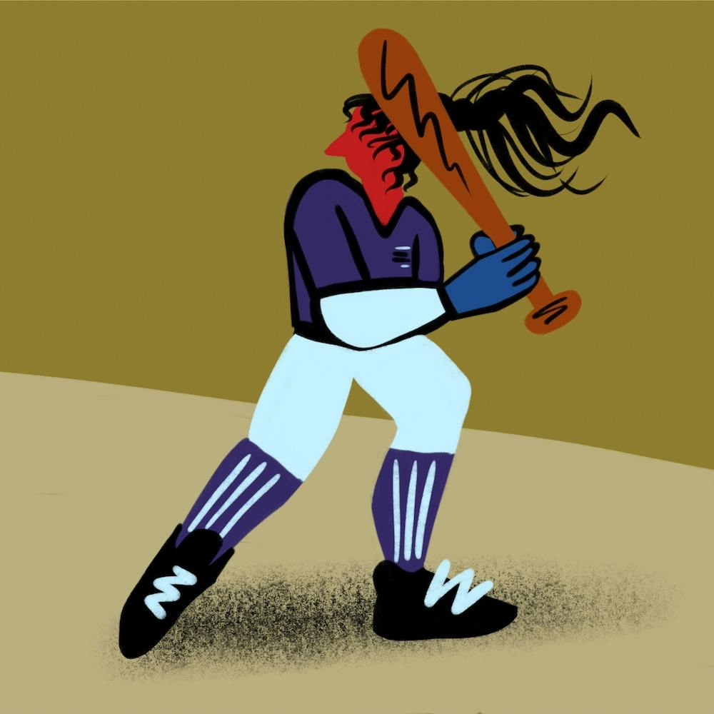 Baseball-Mädchen Quadrat