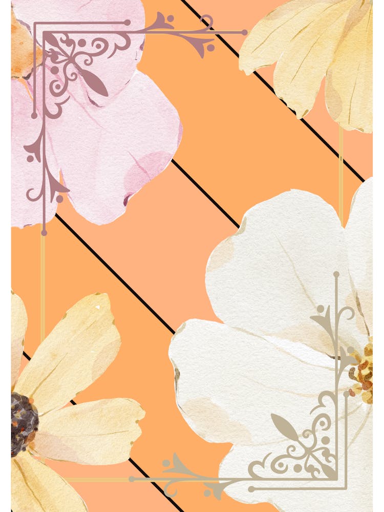 Orange Floral Shiplap
