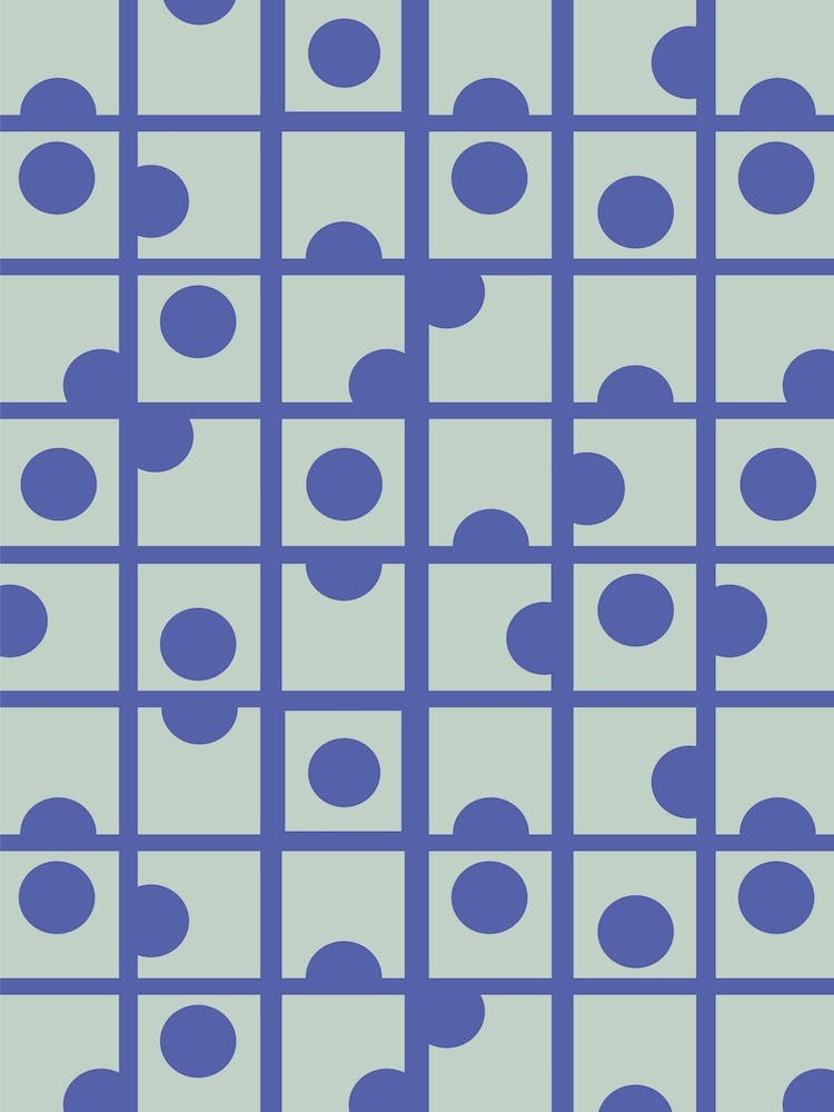 Blue Retro Circles