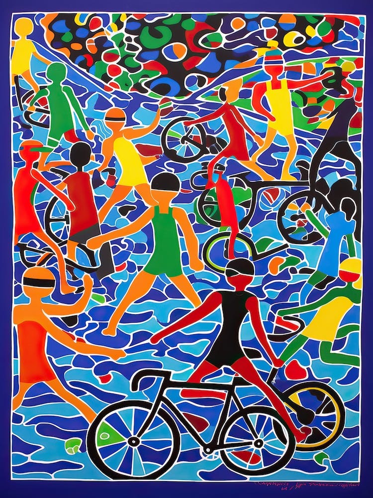 Triathlon In The Style Of Matisse 4