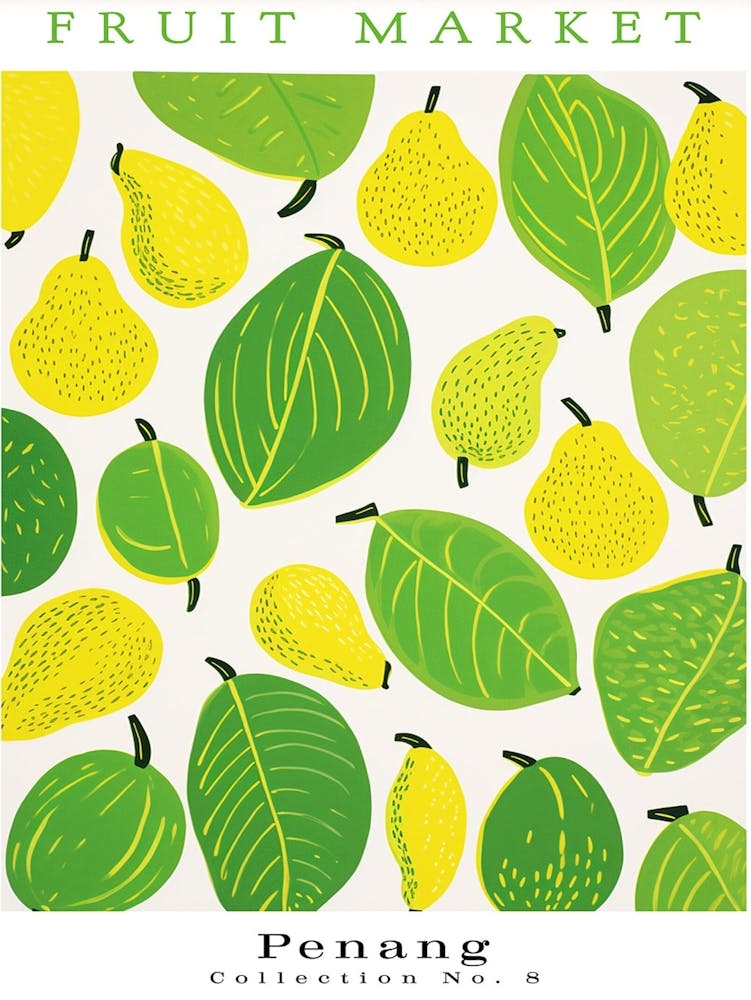 Durian Fruit Poster Gift Penang Market