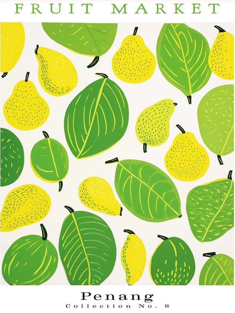 Durian Fruit Poster Gift Penang Market