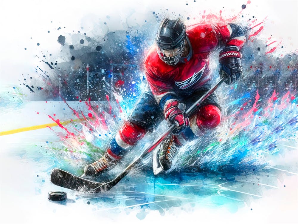 Hockey Player In Action