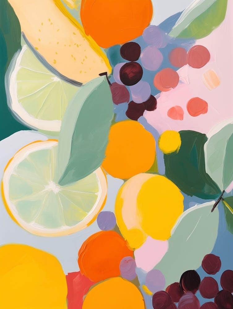 Veggie Obst Malerei, Farbenfrohes Obst