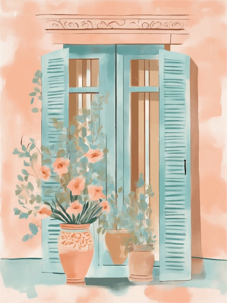 Blue Shutters and plants