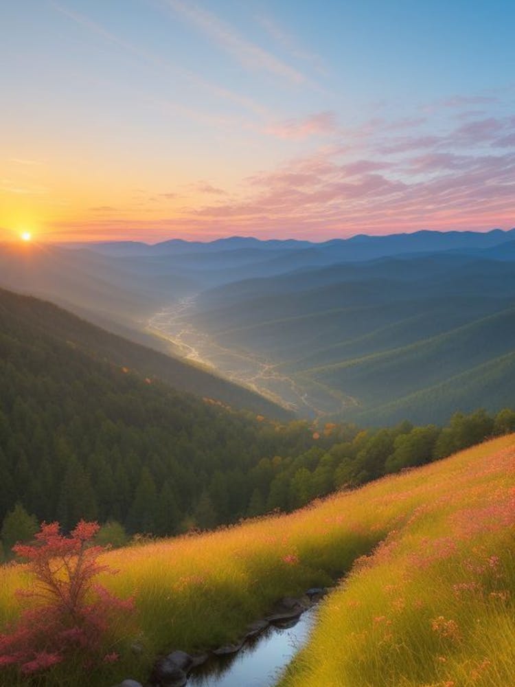 Sunrise In The Mountains 1