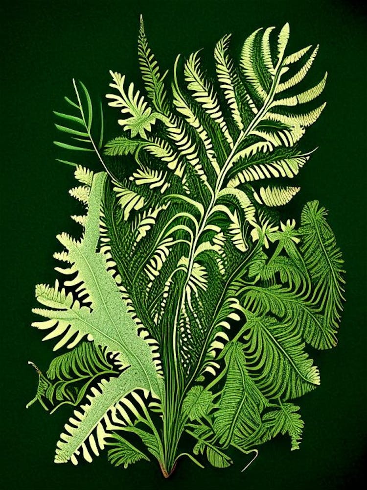 Lady Fern 5 Vintage Botanical Poster