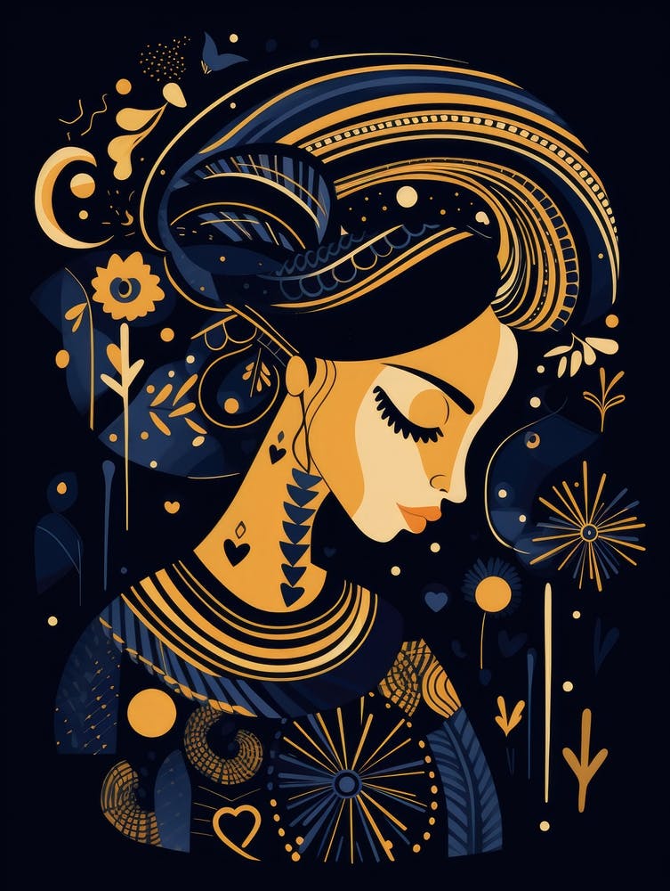 Woman With Flowers In Her Hair