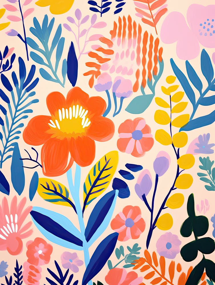 Blumen 35, Matisse-Stil, Florale Textur