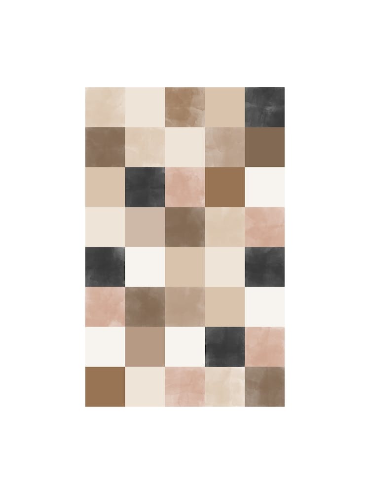 Neutral Checkered Print