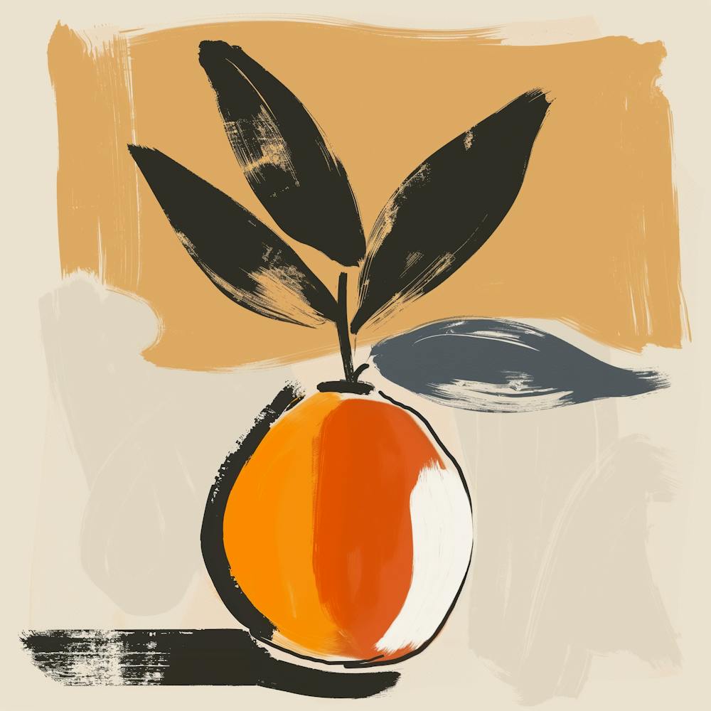Orange On Muted Background