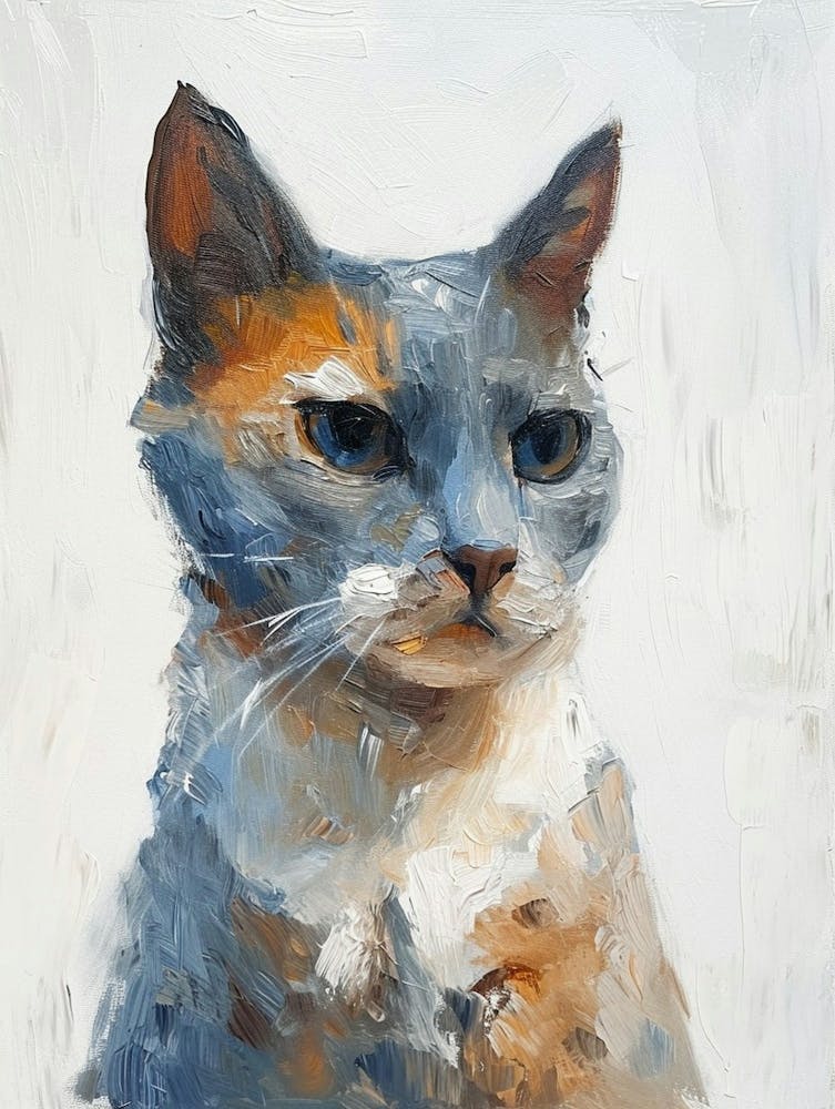 Chartreux Cat Painting 2