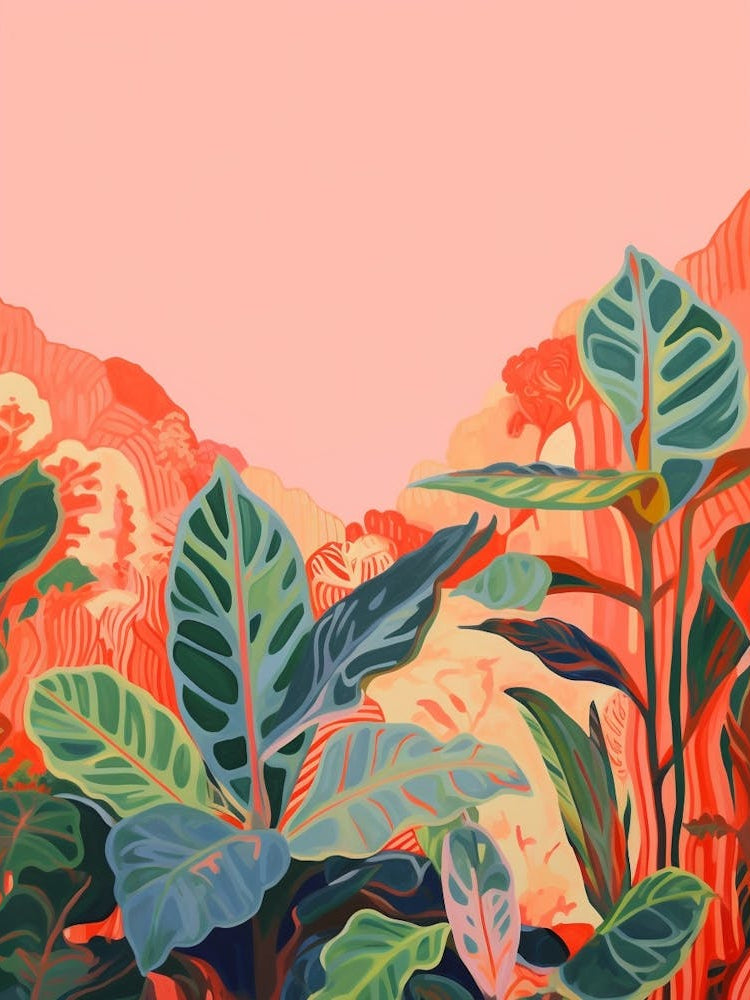 Boho Plant Painting Chinese Evergreen 2