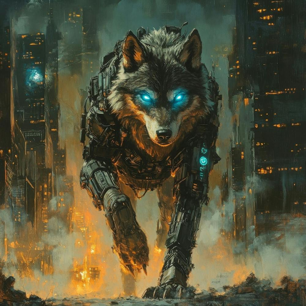 Cyber Wolf Art