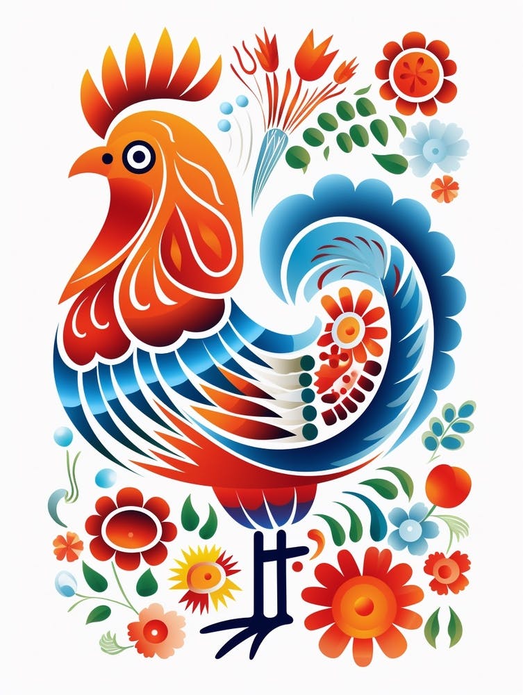 Skandinavische Vogelillustration Huhn 3