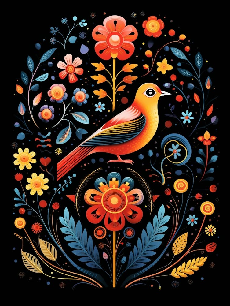 Folk Bird Illustration Swallow 2