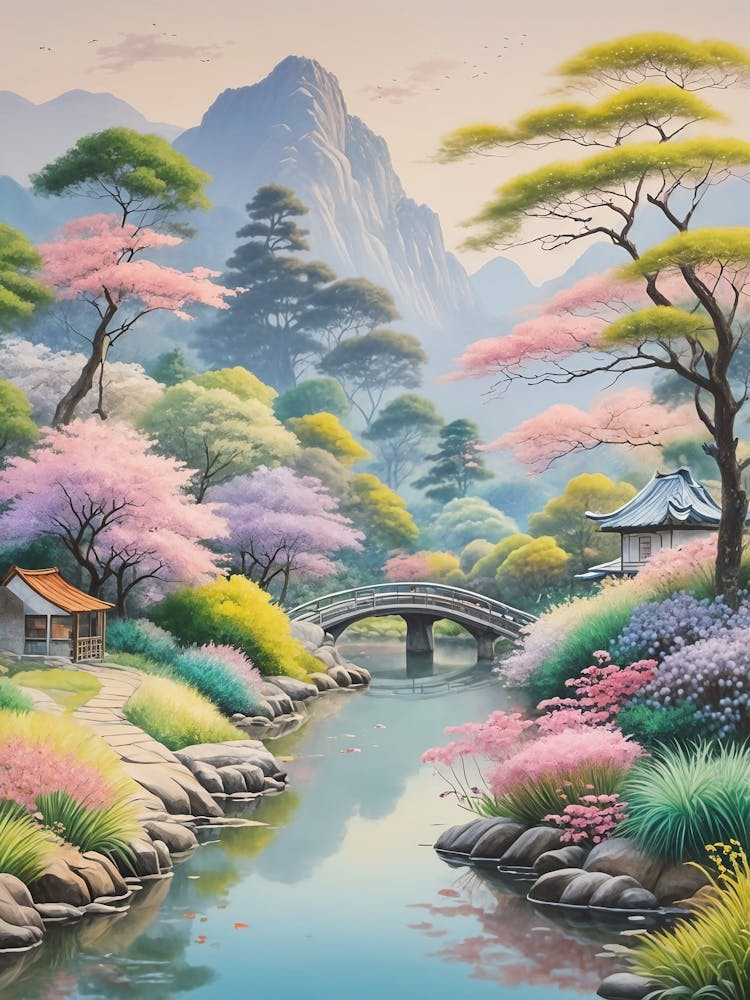 Pastel Oriental Landscape no3 1