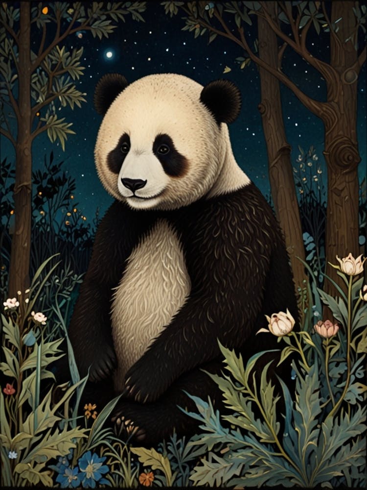 William Morris Panda Bear In The Forest