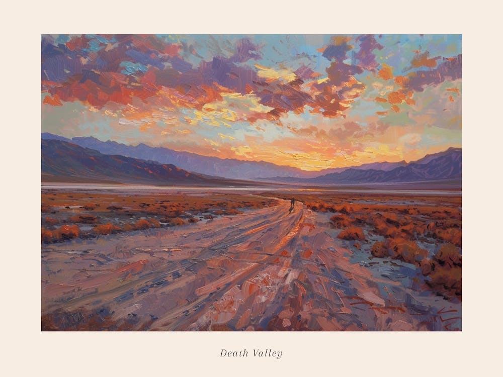 Western Sunset Landscapes Death Valley California 2 Poster