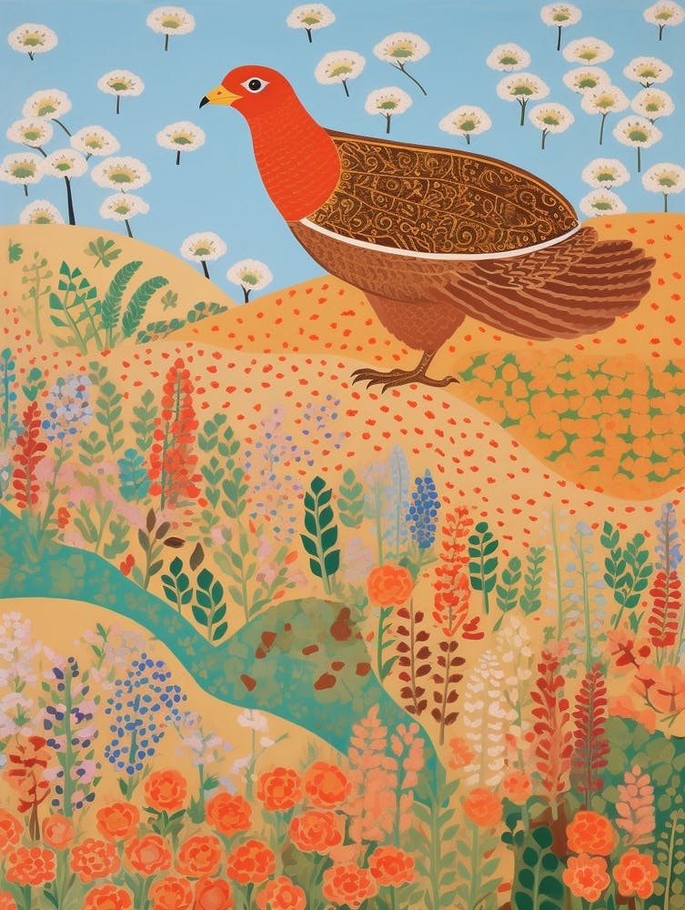 Maximalist Bird Painting Partridge 3