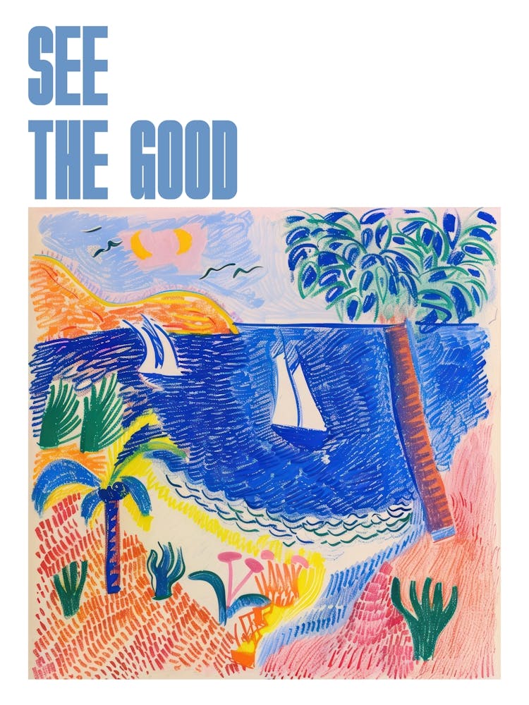 See The Good Poster Seaside Doodle Matisse Style 9
