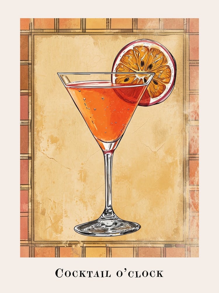 Cocktail O Clock Tile Poster