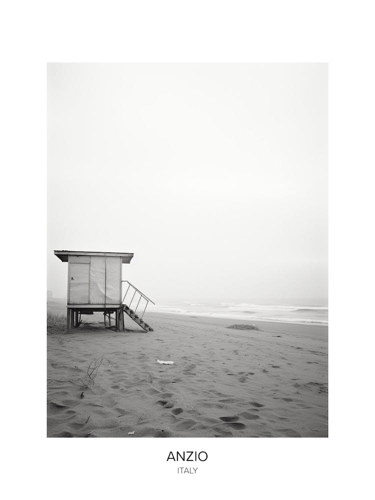 Poster Of Anzio, Italy, Black And White Photo 4