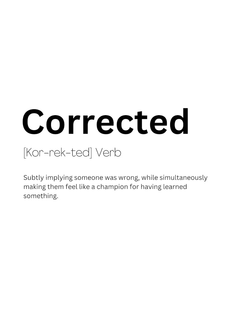 Corrected Definition Meaning