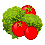Vegetables Lettuce Tomato Salad Plants Vegetable Garden Tasty Cool Fruit And Vegetables Nature Stylized Design Isolated Elements Group Green Red Pulp Nutrition Diet Food Vitamin