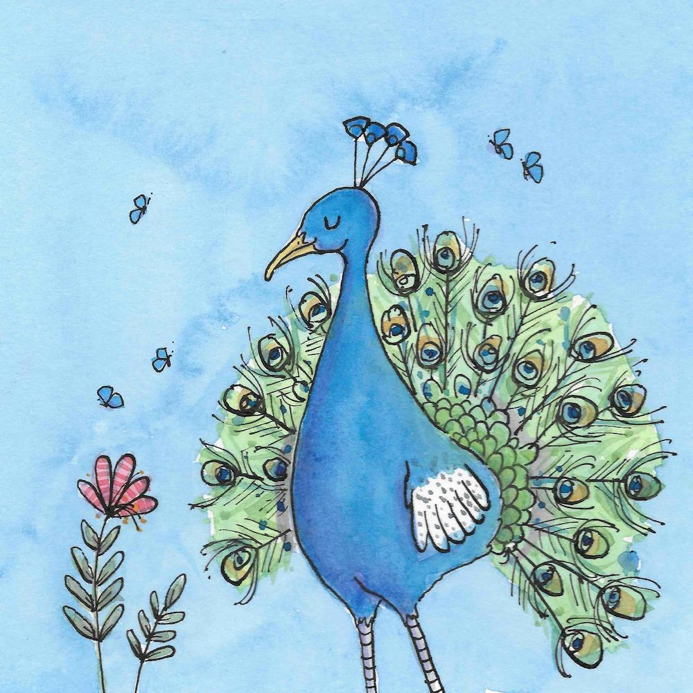 Poppy Peacock Square