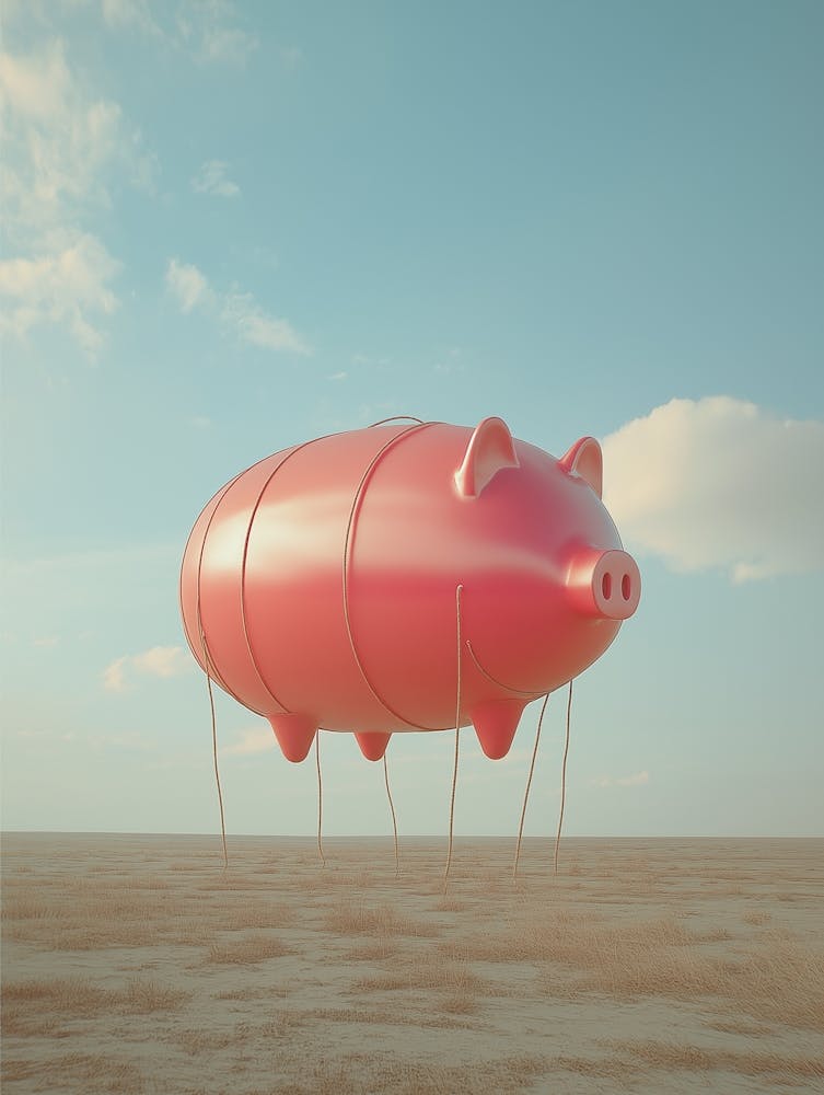 Ein Sparschwein Entworfen wie ein Schwimmer