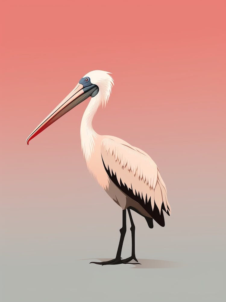 Minimalist Brown Pelican 1 Illustration