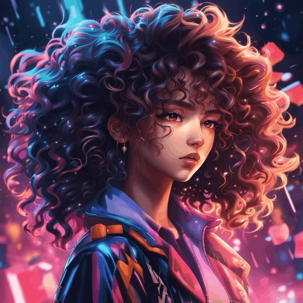 Anime Girl With Curly Hair