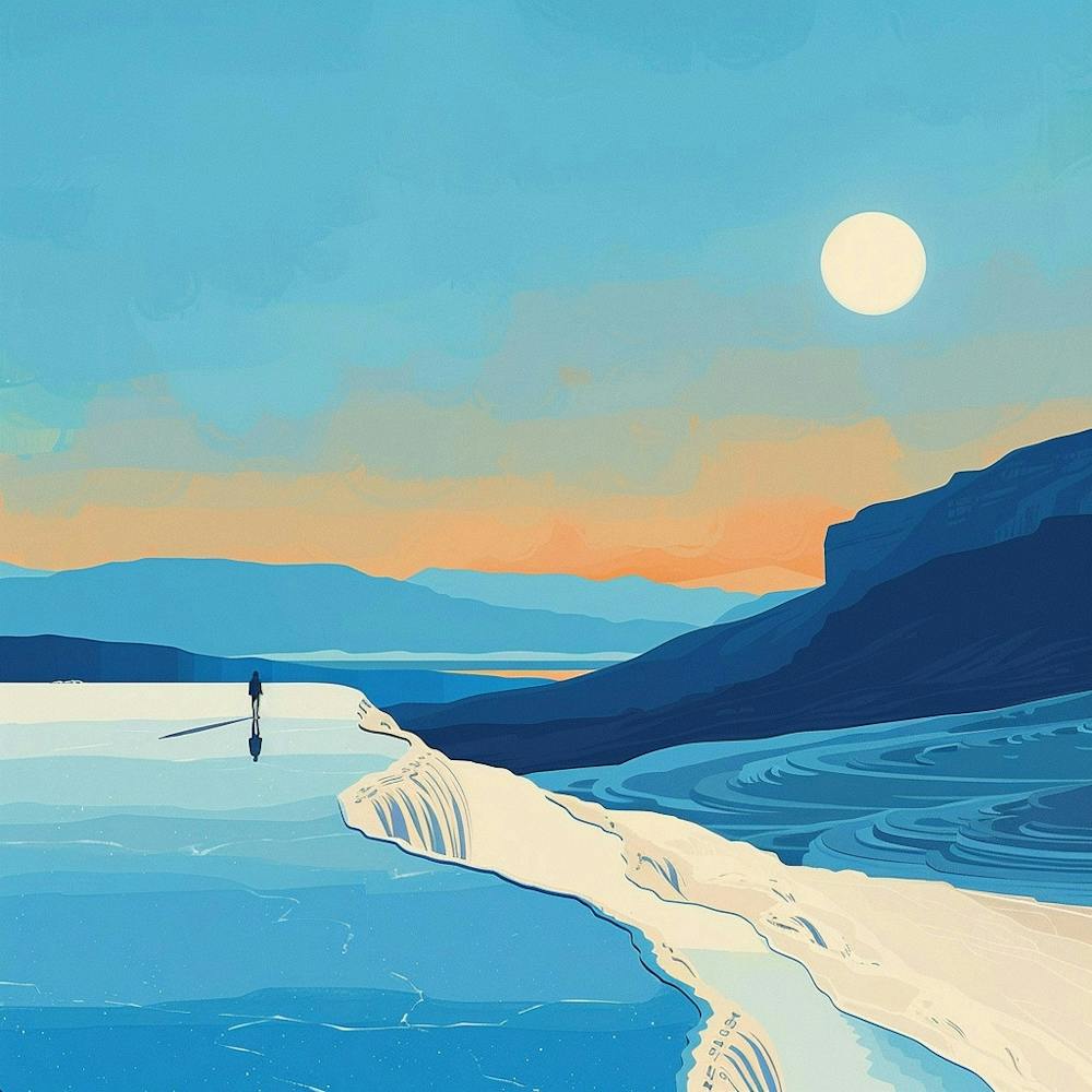 Eine Pamukkale In der Türkei Minimale Illustration 1720349382 1