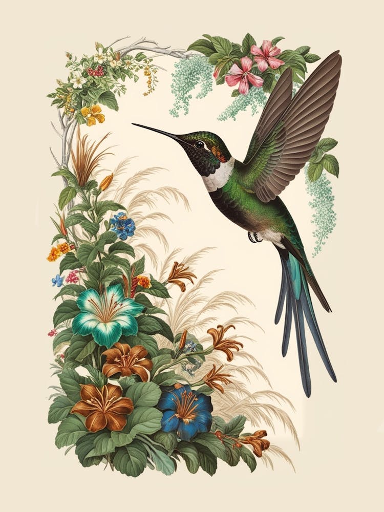 Hummingbird botanical flower beauty 9