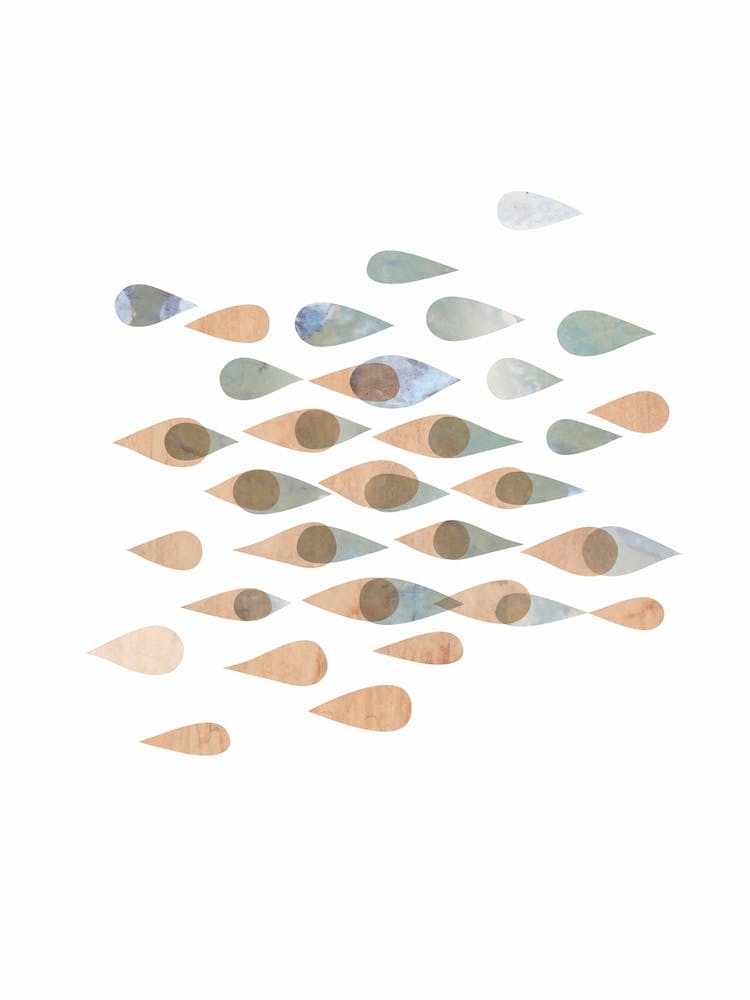 Beige Blau Abstrakt 02