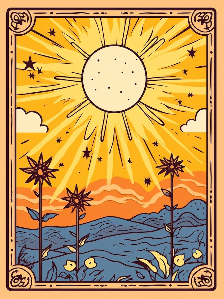 Bold Bright Sun Tarot Card Style 5