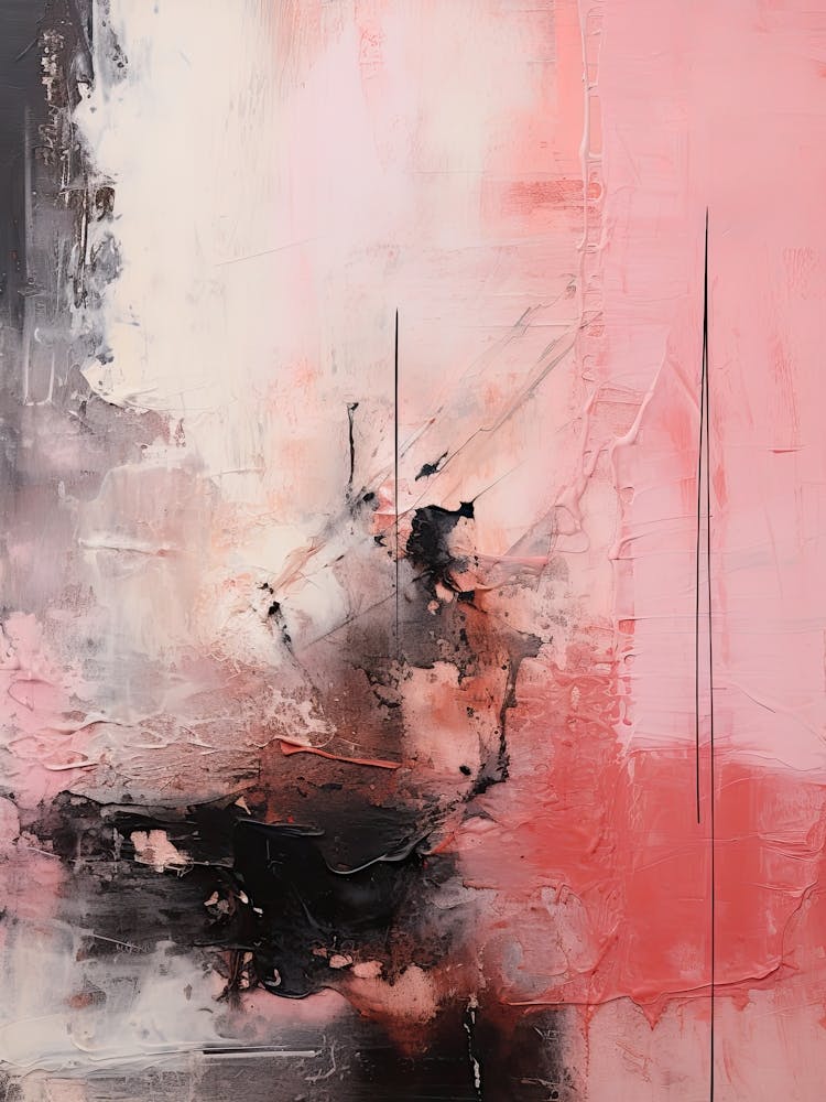 Pink And Brown Abstract Raw Painting 4