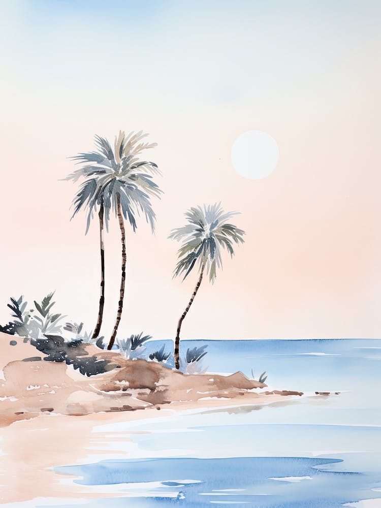 Watercolour Of Praia Da Rocha   Algarve Portugal 2
