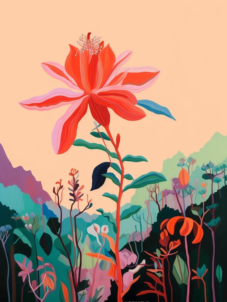 Boho Wildflower Painting Columbine 3