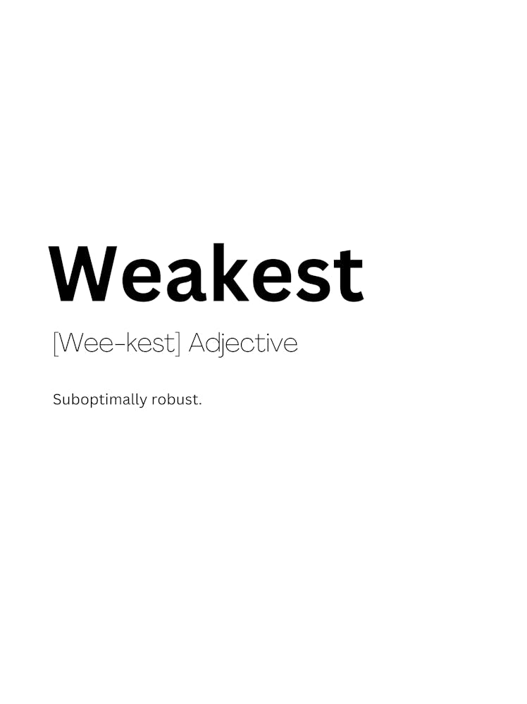 Schwächste Definition Bedeutung