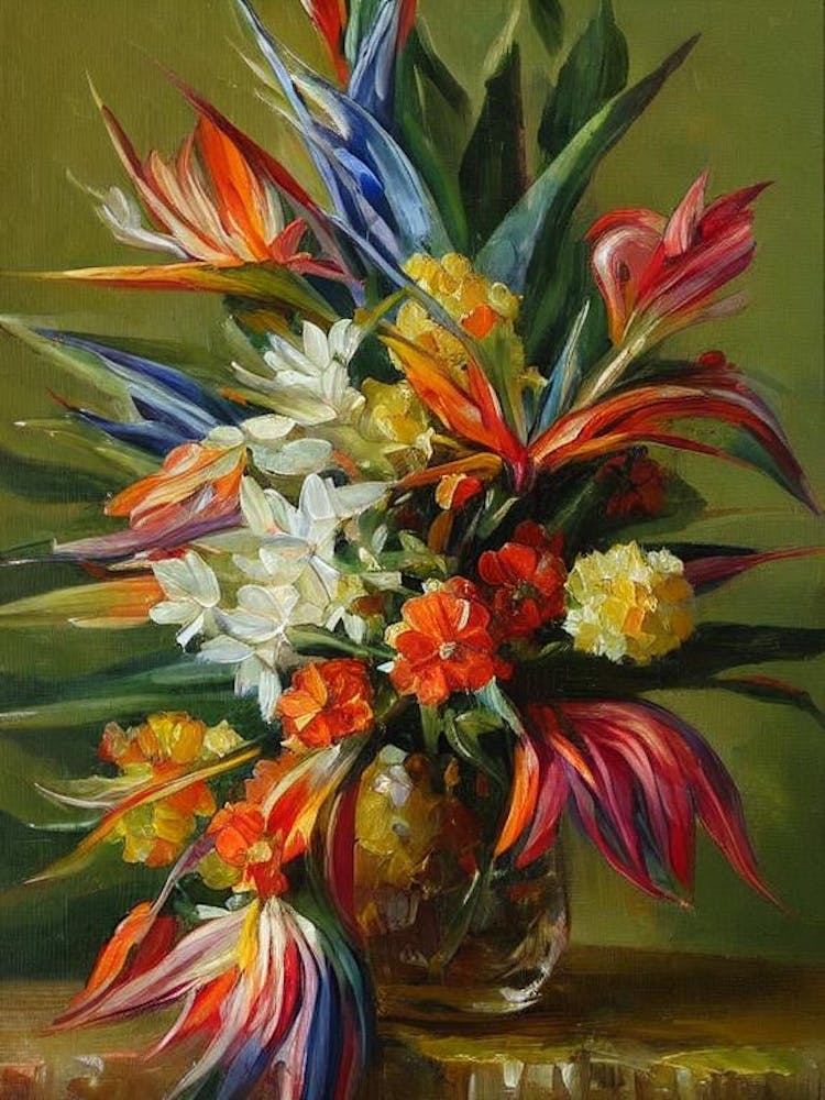 Bird Of Paradise Painting 4 Flower