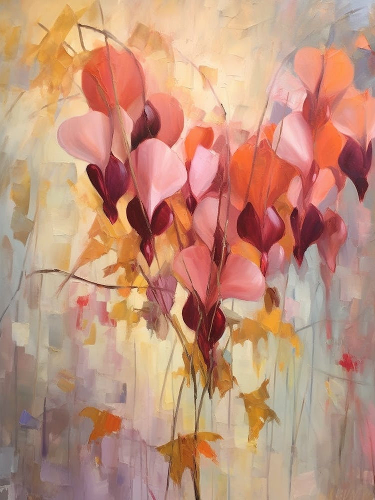 Fall Flower Painting Bleeding Heart Dicentra