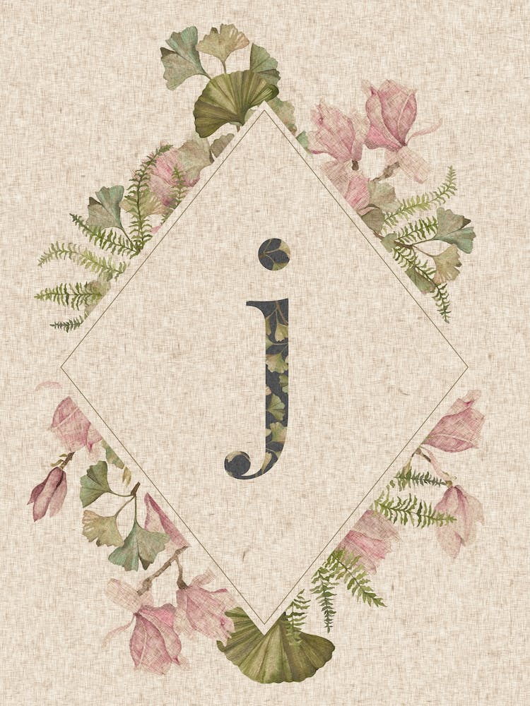 Florales Monogramm J