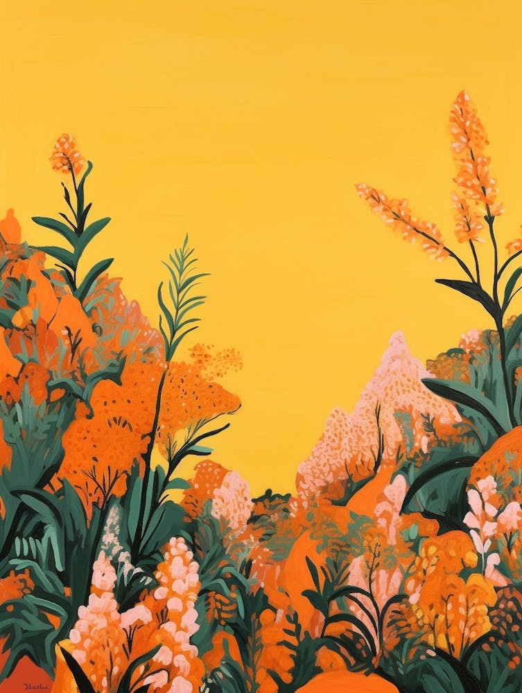 Boho Wildflower Painting Goldenrod 3